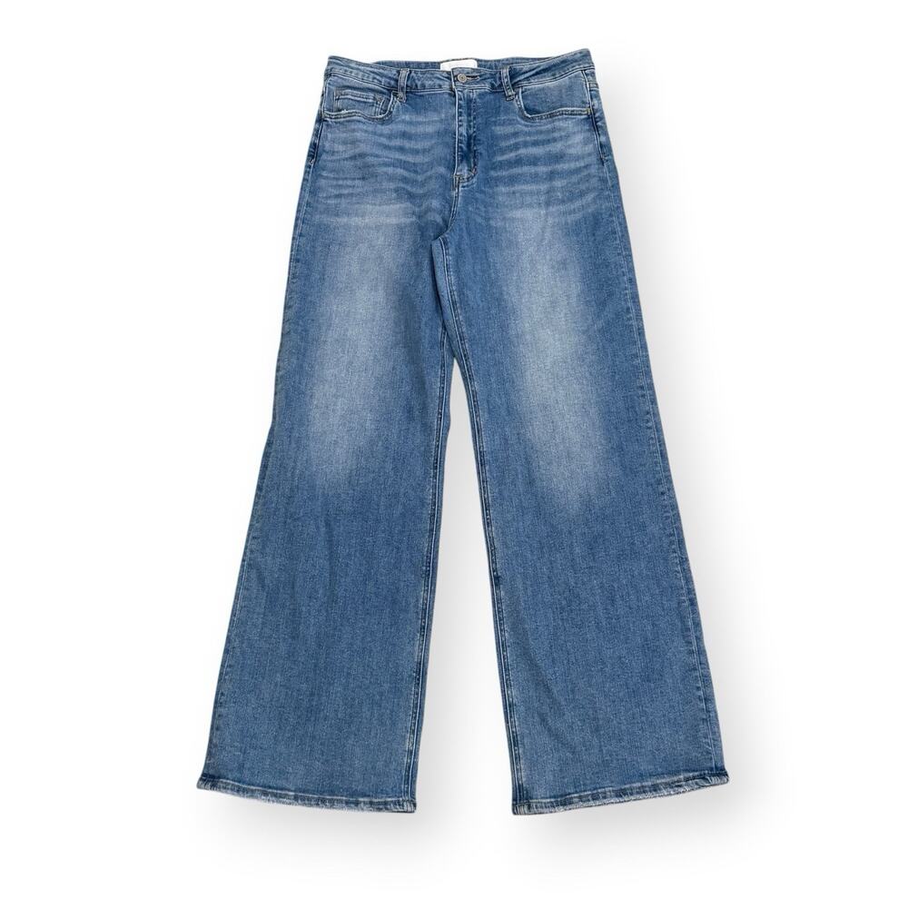 Vervet Righteously High Rise Wide Leg Jeans Womens 32 Medium Wash T6030